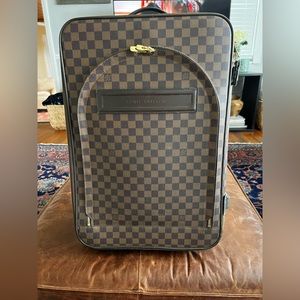 Louis Vuitton Damier Ebene Pegase 60 Rolling Luggage Trolley Brown Coated Canvas